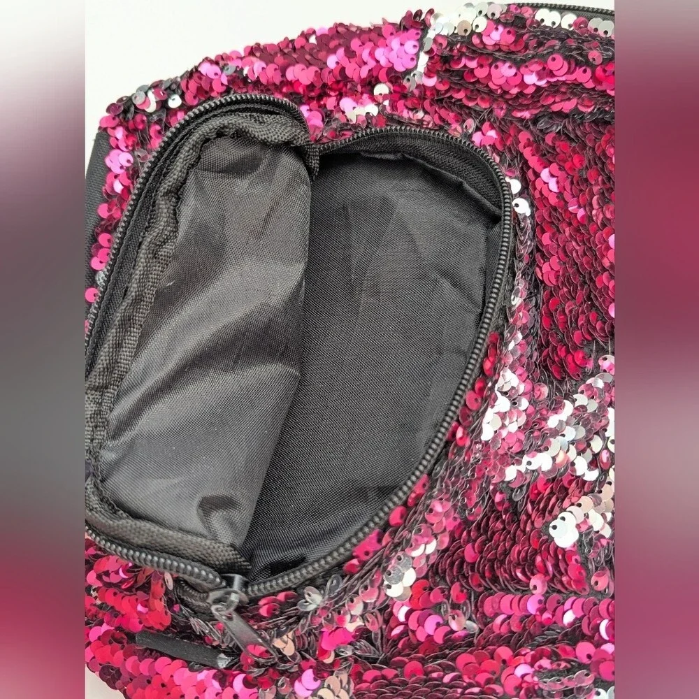 Sparkling Pink & Silver Sequin Kids Backpack/Knapsack/Bag